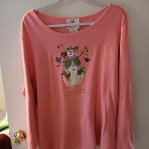 Woman's Quacker Factory Snow Lady top 1X